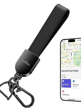 ExtreLife Black Leather Key Finder Wrist Strap